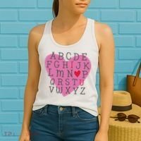 ABC I Love You Valentines Day Heart Gift Women's Tank Top thumb 2