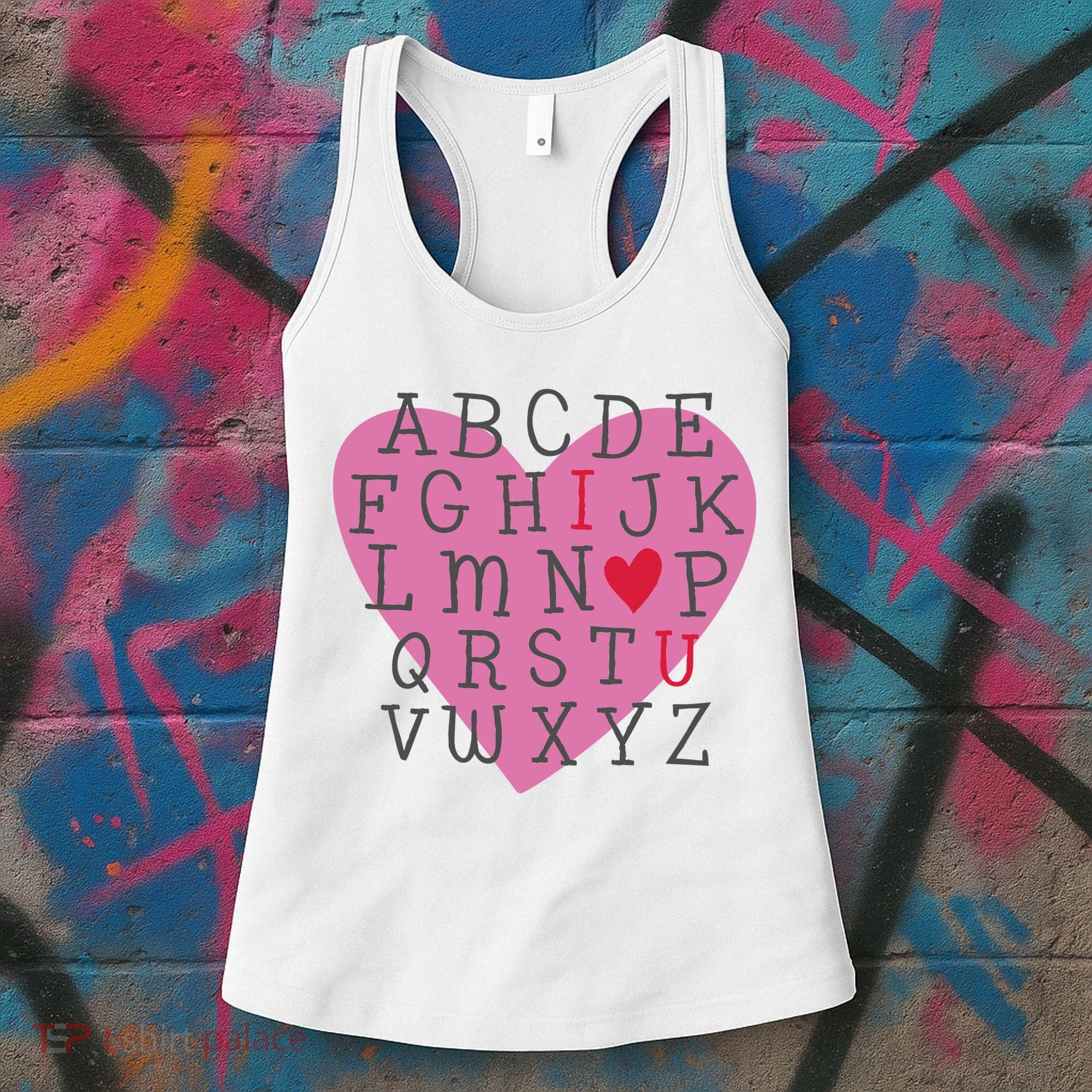 ABC I Love You Valentines Day Heart Gift Women's Tank Top