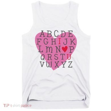 ABC I Love You Valentines Day Heart Gift Tank Top