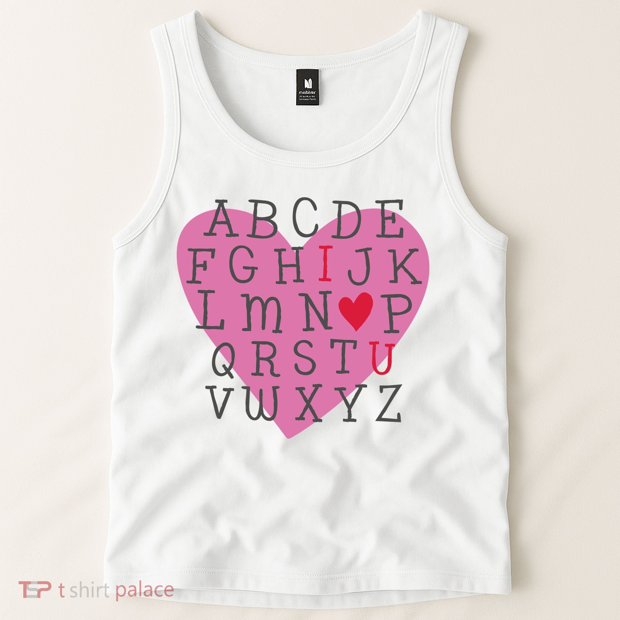 ABC I Love You Valentines Day Heart Gift Tank Top