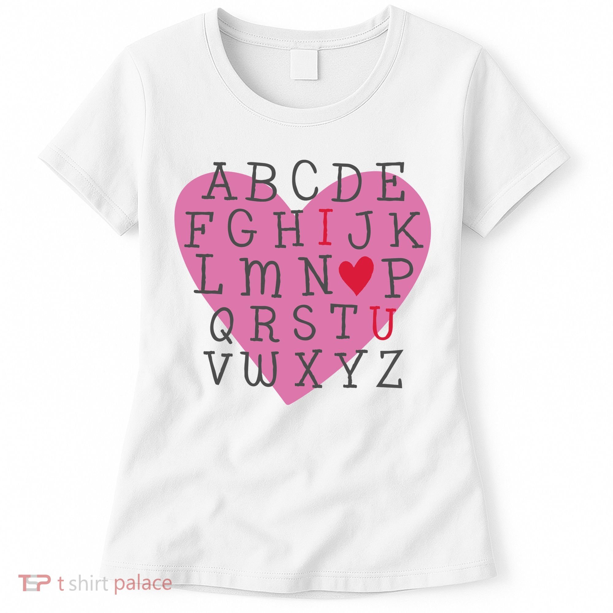 ABC I Love You Valentines Day Heart Gift Women's T-Shirt