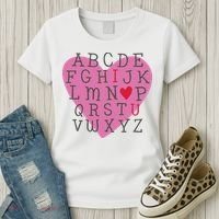 ABC I Love You Valentines Day Heart Gift Women's T-Shirt thumb 3