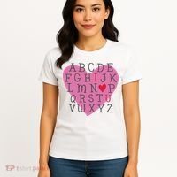 ABC I Love You Valentines Day Heart Gift Women's T-Shirt thumb 4