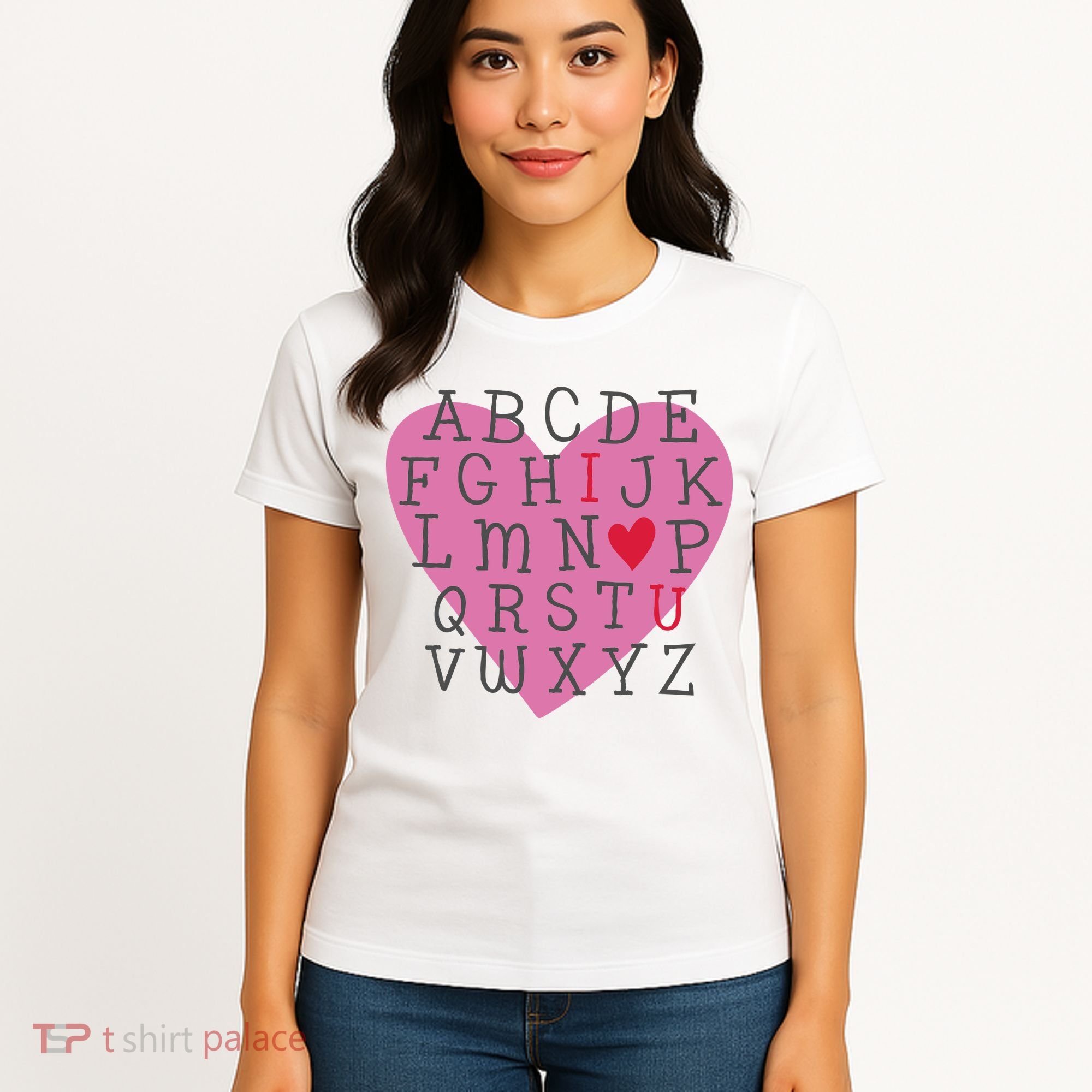 ABC I Love You Valentines Day Heart Gift Women's T-Shirt