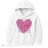 ABC I Love You Valentines Day Heart Gift Kids Hoodie thumb 0