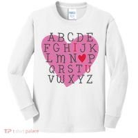 ABC I Love You Valentines Day Heart Gift Kids Long Sleeve Shirt thumb 0