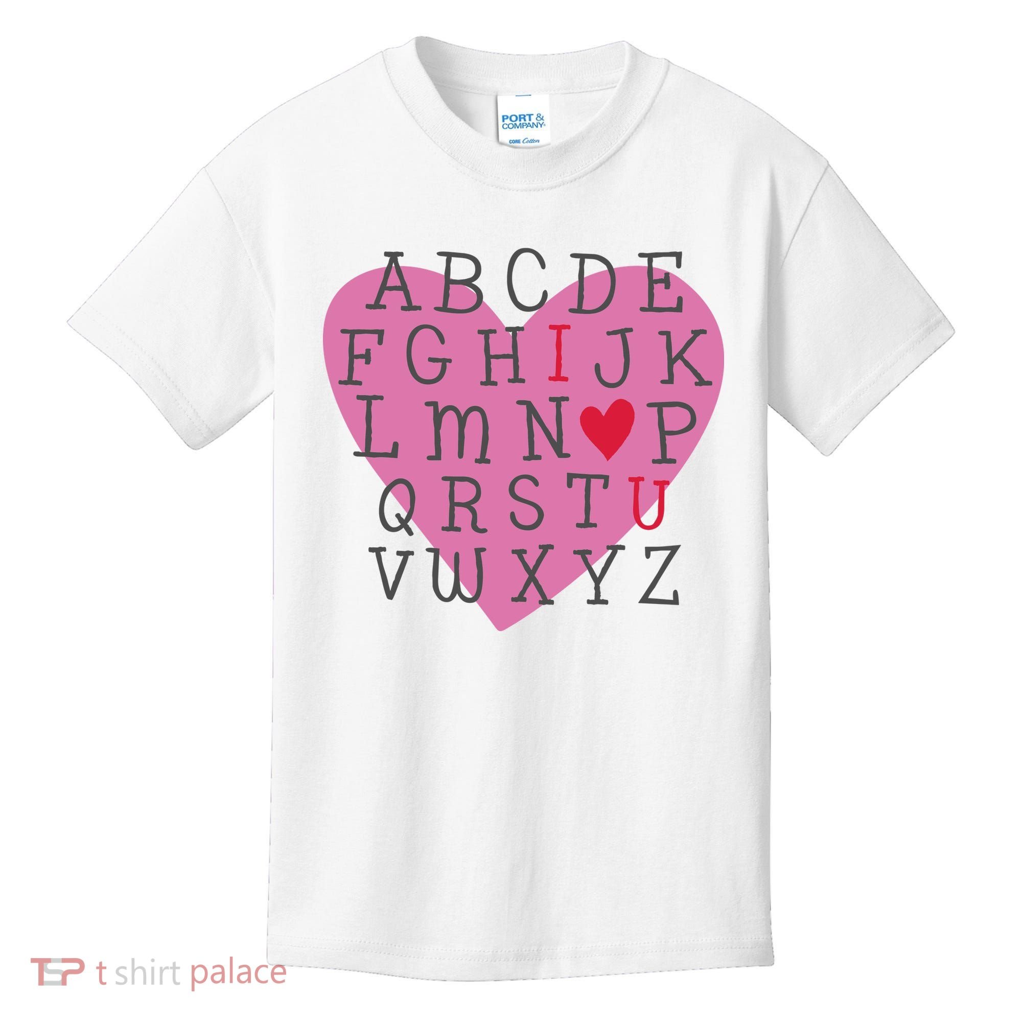 ABC I Love You Valentines Day Heart Gift Kids T-Shirt