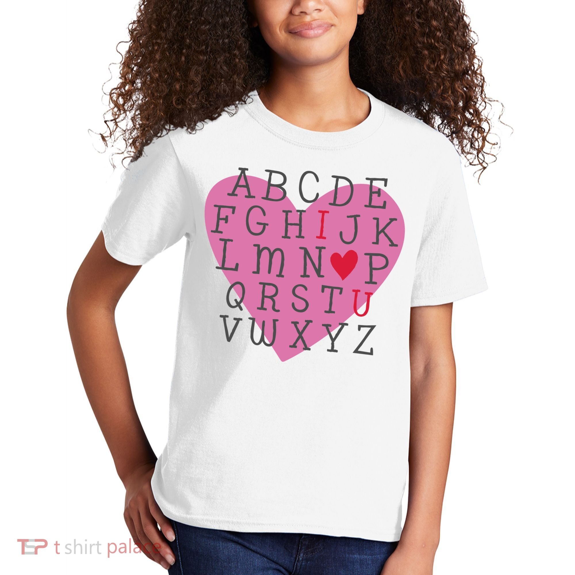 ABC I Love You Valentines Day Heart Gift Kids T-Shirt