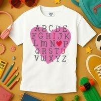 ABC I Love You Valentines Day Heart Gift Kids T-Shirt thumb 3