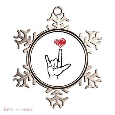 ASL I Love You Hand Heart Sign Language Ornament