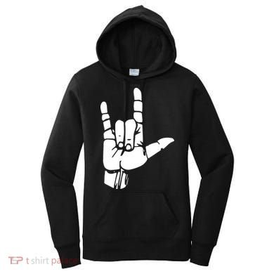ASL I Love You Gift American Sign Language Tee Women's Hoodie