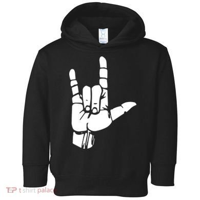 ASL I Love You Gift American Sign Language Tee Toddler Hoodie
