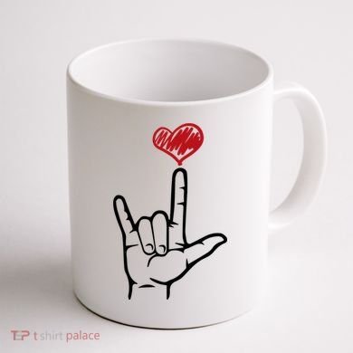 Asl I Love You Hand Heart Sign Language Gift Coffee Mug back