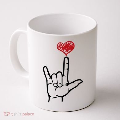 Asl I Love You Hand Heart Sign Language Gift Coffee Mug