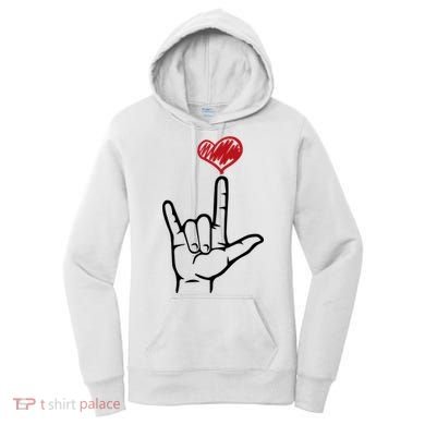 Asl I Love You Hand Heart Sign Language Gift Women's Hoodie