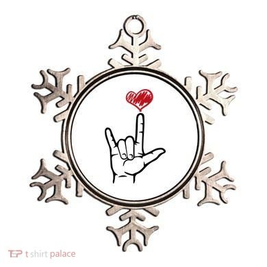Asl I Love You Hand Heart Sign Language Gift Ornament