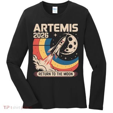 Artemis II Launch Back To The Moon 2026 Women's Long Sleeve Shirt