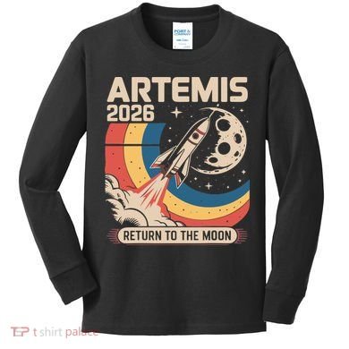 Artemis II Launch Back To The Moon 2026 Kids Long Sleeve Shirt