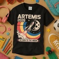Artemis II Launch Back To The Moon 2026 Kids T-Shirt thumb 3