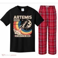 Artemis II Launch Back To The Moon 2026 Kids Plaid Pajama Set thumb 0