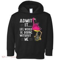 Admit It Life Would Be Boring Without Me Funny Bike Flamingo Toddler Hoodie thumb 0