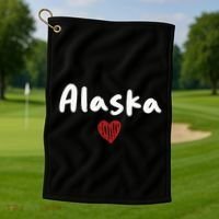 Alaska I Love Alaska Classic Golf Towel thumb 1