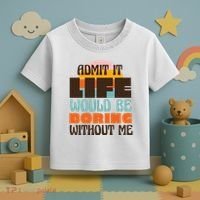 Admit It Life Would Be Boring Without Me Funny Toddler T-Shirt thumb 3