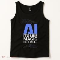Ai Its Like Magic But Real Artificial Intelligence Geek Gift Tank Top thumb 2
