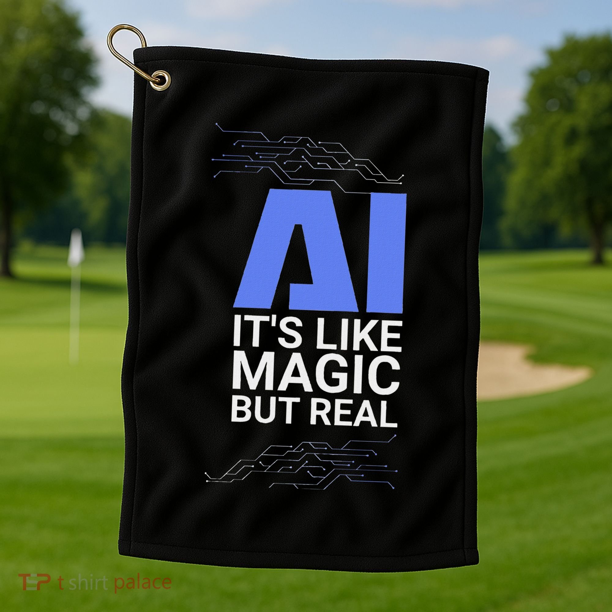 Ai Its Like Magic But Real Artificial Intelligence Geek Gift Golf Towel