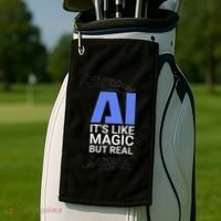 Ai Its Like Magic But Real Artificial Intelligence Geek Gift Golf Towel thumb 2