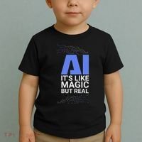 Ai Its Like Magic But Real Artificial Intelligence Geek Gift Toddler T-Shirt thumb 2