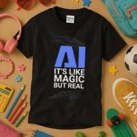 Ai Its Like Magic But Real Artificial Intelligence Geek Gift Kids T-Shirt thumb 3