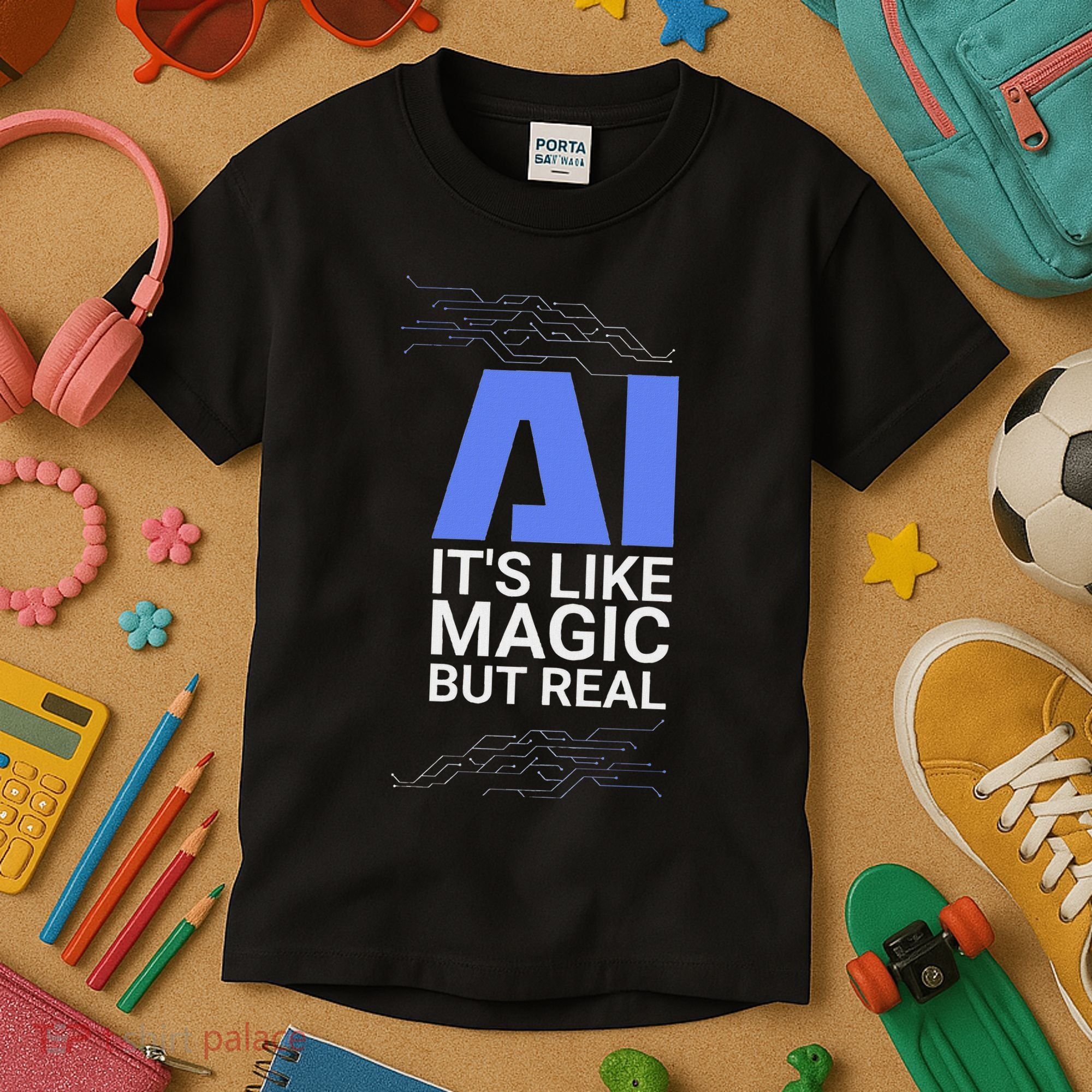 Ai Its Like Magic But Real Artificial Intelligence Geek Gift Kids T-Shirt