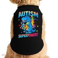 Autism Is My Superpower Dinosaur  Autism Awareness Doggie Tank thumb 0