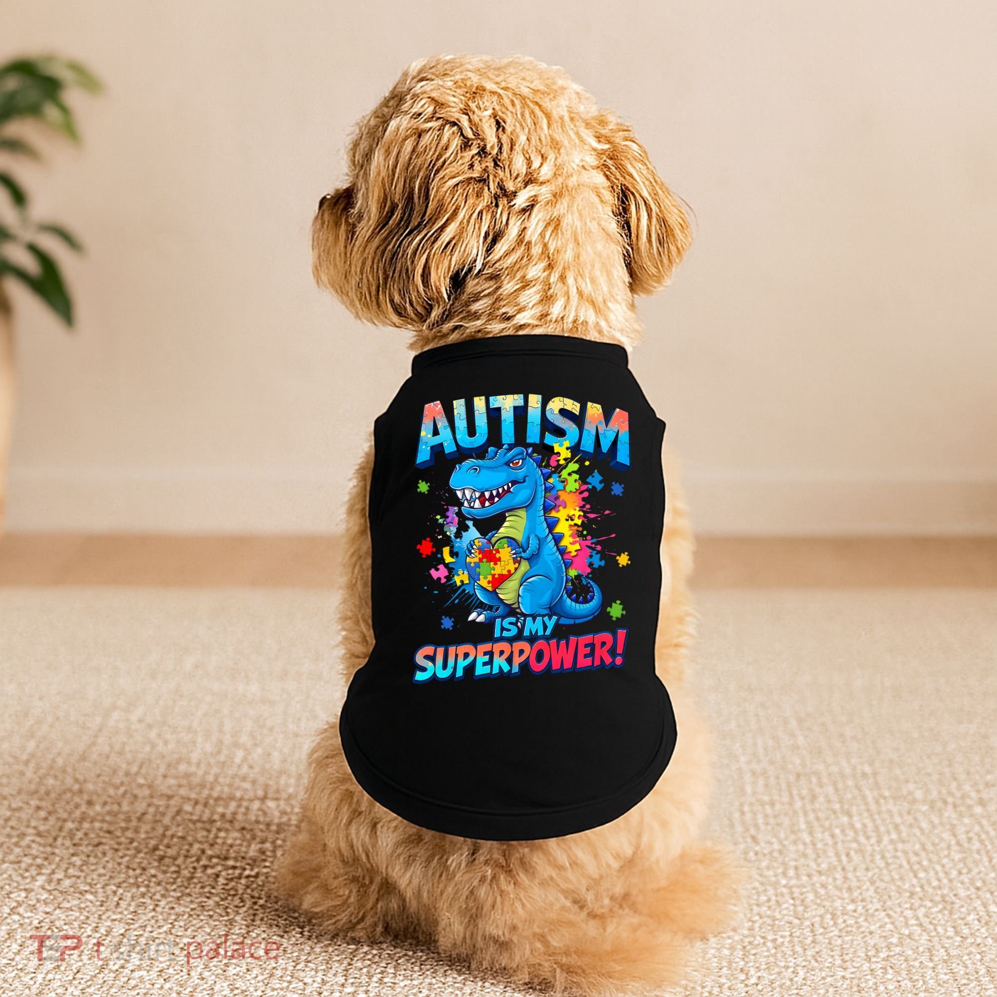 Autism Is My Superpower Dinosaur  Autism Awareness Doggie Tank