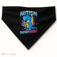 Autism Is My Superpower Dinosaur  Autism Awareness USA-Made Doggie Bandana thumb 0