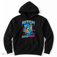 Autism Is My Superpower Dinosaur  Autism Awareness Hoodie thumb 0