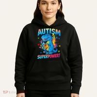 Autism Is My Superpower Dinosaur  Autism Awareness Hoodie thumb 5