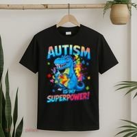 Autism Is My Superpower Dinosaur  Autism Awareness T-Shirt thumb 2