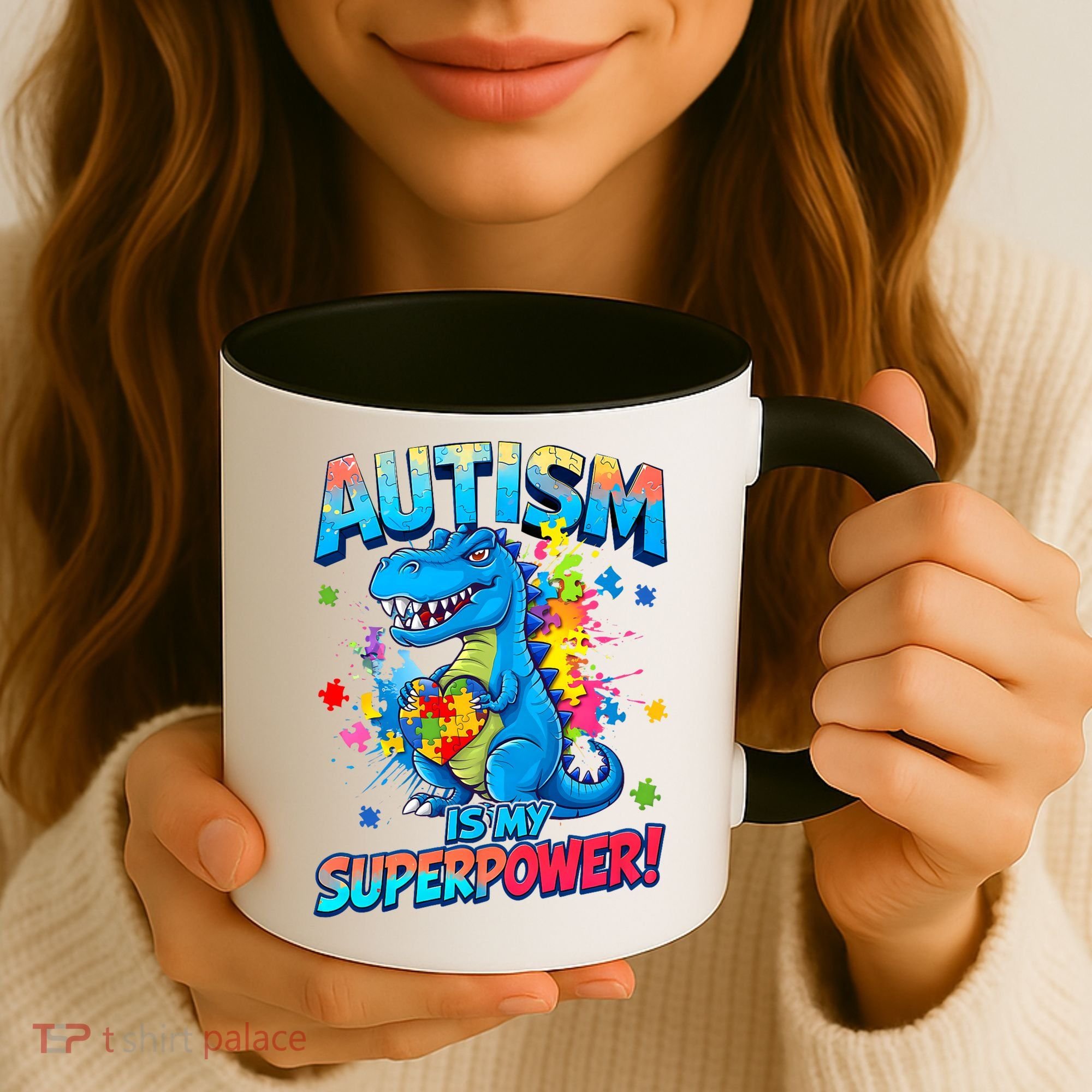 Autism Is My Superpower Dinosaur  Autism Awareness Coffee Mug