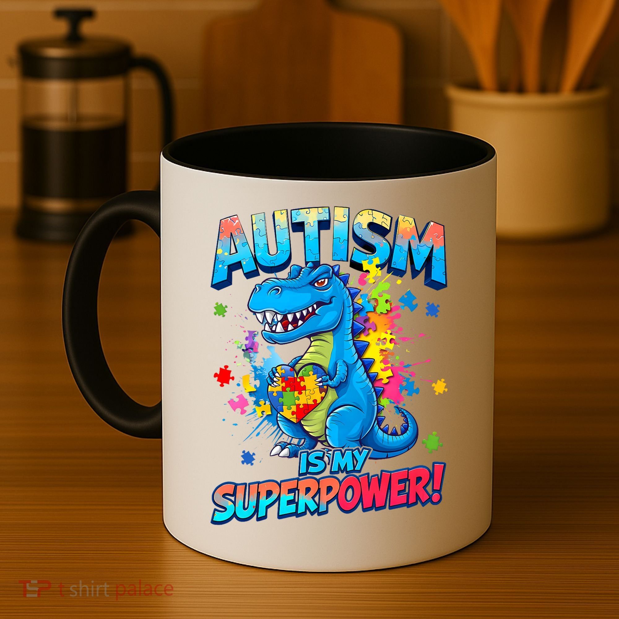 Autism Is My Superpower Dinosaur  Autism Awareness Coffee Mug