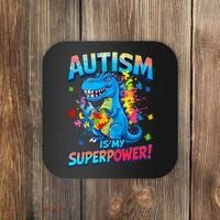 Autism Is My Superpower Dinosaur  Autism Awareness Coaster thumb 0
