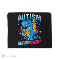 Autism Is My Superpower Dinosaur  Autism Awareness Mousepad thumb 0