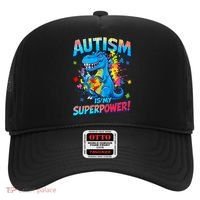Autism Is My Superpower Dinosaur  Autism Awareness Hat thumb 0