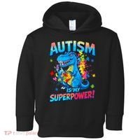 Autism Is My Superpower Dinosaur  Autism Awareness Toddler Hoodie thumb 0