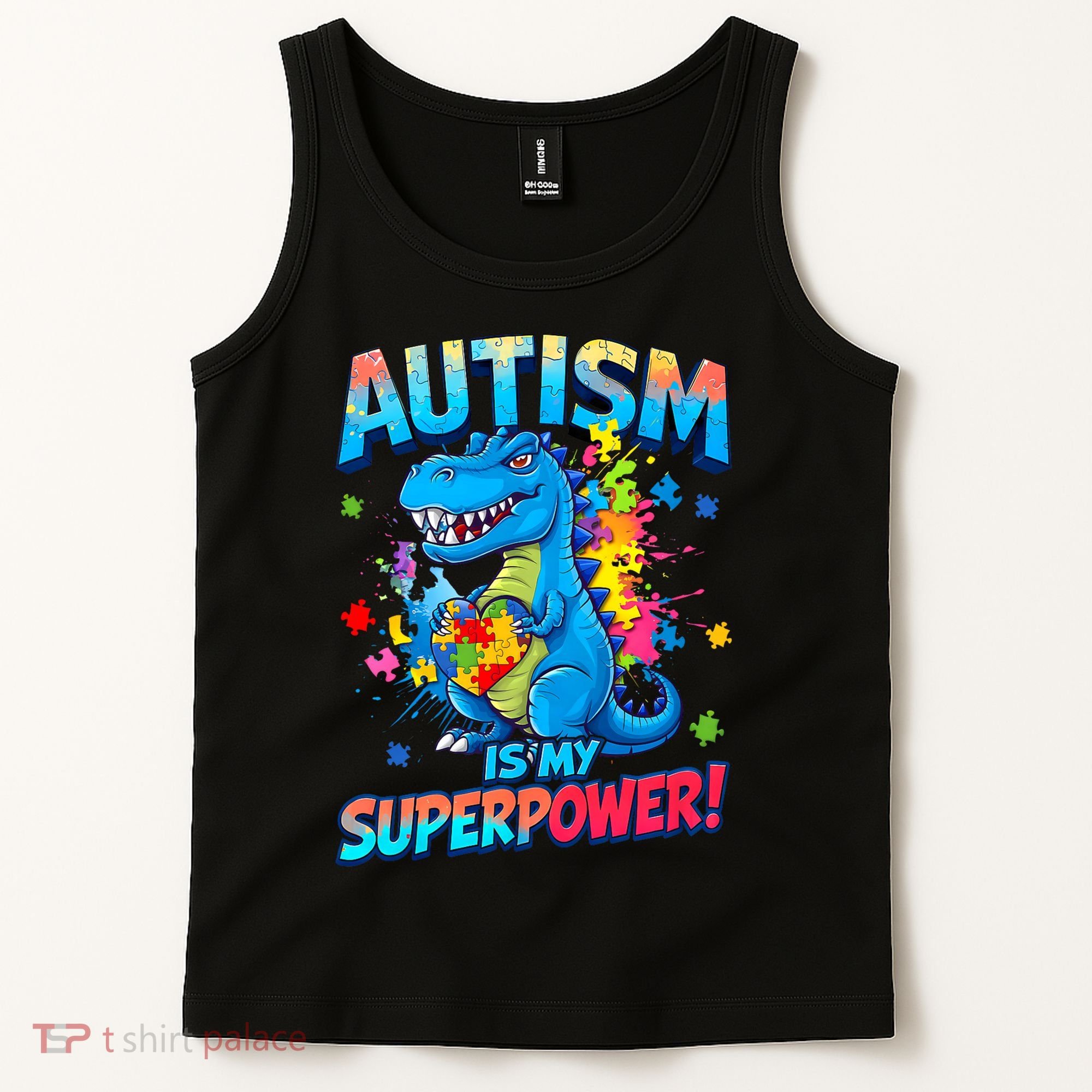 Autism Is My Superpower Dinosaur  Autism Awareness Tank Top