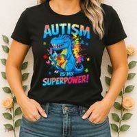 Autism Is My Superpower Dinosaur  Autism Awareness Women's T-Shirt thumb 2