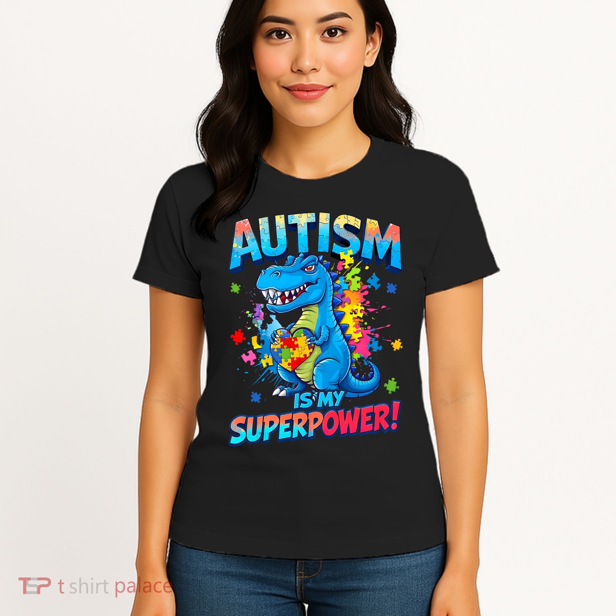 Autism Is My Superpower Dinosaur  Autism Awareness Women's T-Shirt