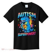 Autism Is My Superpower Dinosaur  Autism Awareness Kids T-Shirt thumb 0