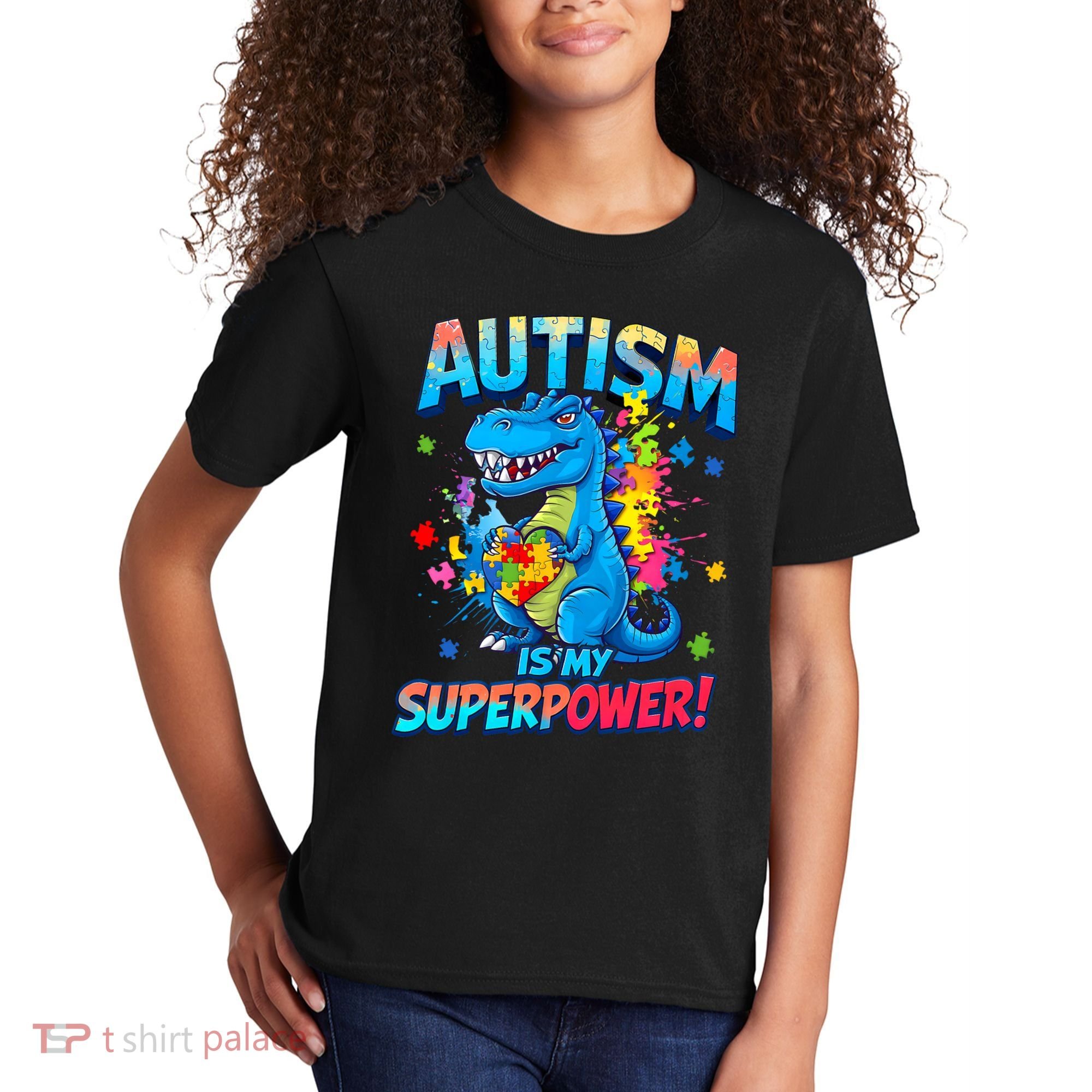 Autism Is My Superpower Dinosaur  Autism Awareness Kids T-Shirt